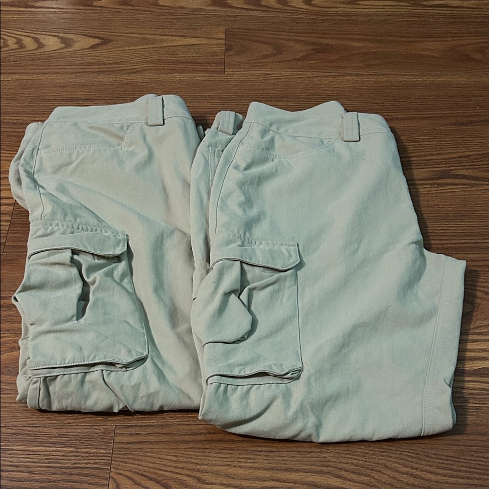 Under Armour XStorm Men 34/30 Khaki Tan Tactical Hiking Loose Cargo Pants 2 pair